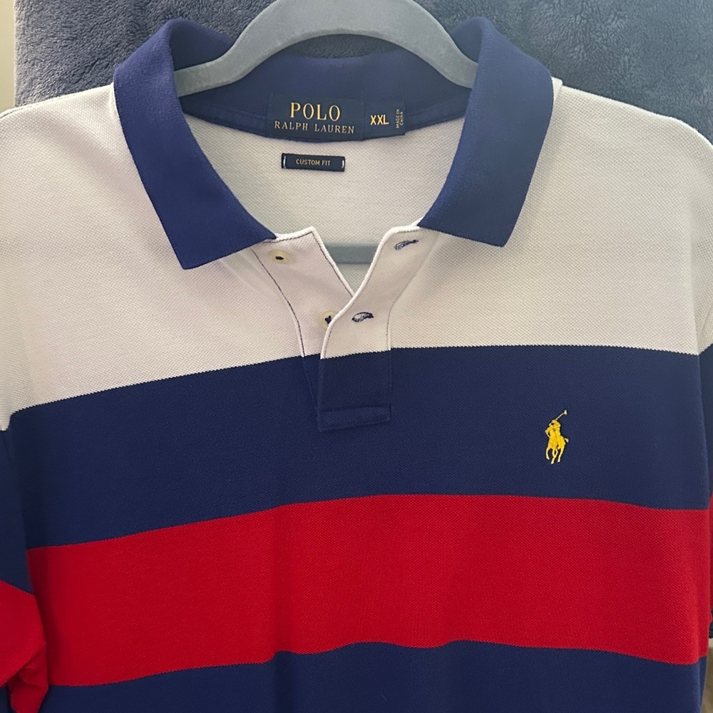 Polo by Ralph Lauren Men's Polo Shirt - Blue, Red, White